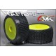 6MIK - TYRES 1/8 TRUGGY RAPID-T GLUED ON YELLOW RIMS COUMPOUND BLUE TDY11B
