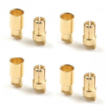 G-FORCE - GOLD CONNECTOR 6MM MALE + FEMALE (4 PAIRS) GF-1000-007