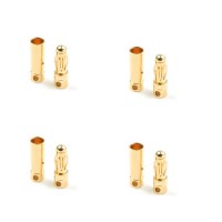 G-FORCE - SHORT GOLD CONNECTOR 4MM MALE + FEMALE (4 PAIRS) GF-1000-006