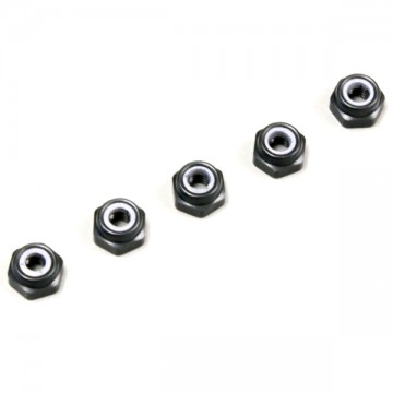 KYOSHO - ALUMINIUM NYLON LOCK NUTS M2.6 X3.0 (5) GUN METAL 1-N2630NA-GM