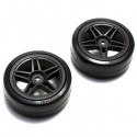 KYOSHO - DRIFT REAR PRE-GLUED TYRES FAZER 1:10 ON BLACK RIMS (2) FAT303BK