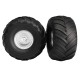 TRAXXAS - TIRES & WHEELS GLUED ON SATIN CHROME WHEELS, TERRA GROOVE DUAL PROFILE TIRES (2) 3663