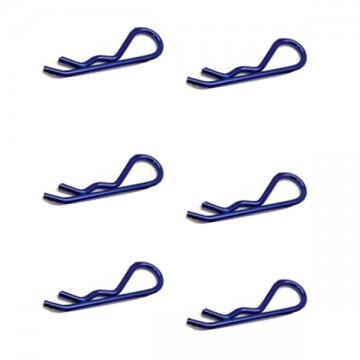 FASTRAX - CLIPS DE CARROSSERIE 1/8TH 1/5TH TRANSPONDER BLEU METALLIQUE (6PCS) FAST210MB