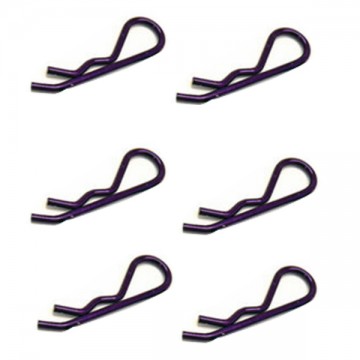 FASTRAX - CLIPS DE CARROSSERIE 1/8TH 1/5TH TRANSPONDER VIOLET METALLIQUE (6PCS) FAST210MP