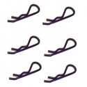 FASTRAX - CLIPS DE CARROSSERIE 1/8TH 1/5TH TRANSPONDER VIOLET METALLIQUE (6PCS) FAST210MP