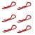 FASTRAX - CLIPS DE CARROSSERIE 1/8TH 1/5TH TRANSPONDER ROUGE METALLIQUE (6PCS) FAST210MR