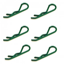 FASTRAX - 1/8TH/1/5TH TRANSPONDER BODY CLIPS METALLIC GREEN (6) FAST210MG