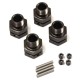 KYOSHO - HEXAGONES MOYENS ST-R GUN METAL (4) IFW327GM