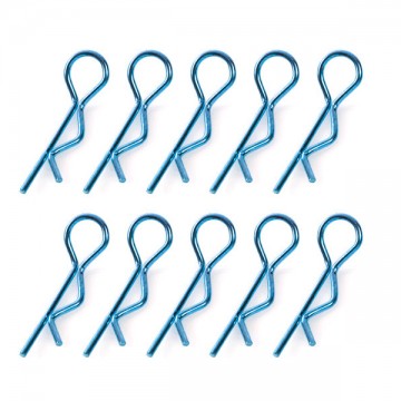 TEAM CORALLY - BODY CLIPS 45° BENT LARGE BLUE - 10 PCS C-35125