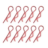 TEAM CORALLY - BODY CLIPS 45° BENT LARGE RED - 10 PCS C-35121