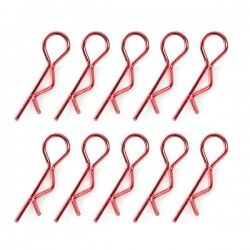 TEAM CORALLY - BODY CLIPS 45° BENT LARGE RED - 10 PCS C-35121