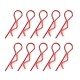 TEAM CORALLY - BODY CLIPS 45° BENT LARGE RED - 10 PCS C-35121