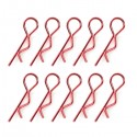 TEAM CORALLY - BODY CLIPS 45° BENT LARGE RED - 10 PCS C-35121