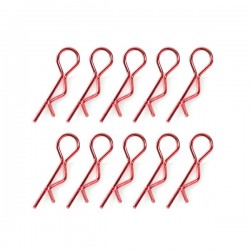 TEAM CORALLY - BODY CLIPS 45° BENT MEDIUM RED - 10 PCS C-35111