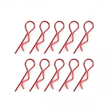 TEAM CORALLY - BODY CLIPS 45° BENT MEDIUM RED - 10 PCS C-35111