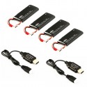 HUBSAN - PACK BATTERIES H502E/S (4 X BATTERIES + 2 CHARGEUR USB ) H502-21