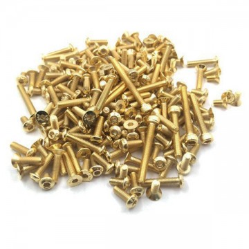 T-WORK'S - GOLD PLATED STEEL SCEW SET FOR KYOSHO MP9 TKI4 GSS-TKI4 