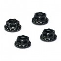 T-WORK'S - BLACK LIGHTWEIGHT 7075-T6 ALUM SERRATED M4 WHEEL NUTS (4PCS) TA083BK