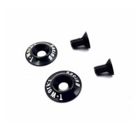 T-WORK'S - 1/10 "BLACK" ALUMINUM WING WASHER V2 (2PCS) TO185BK