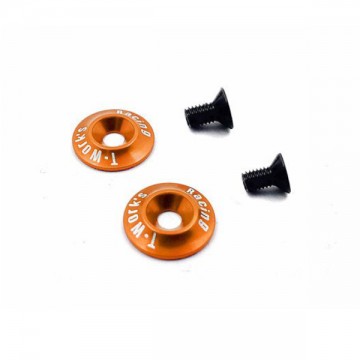 T-WORK'S - RONDELLE AILERON V2 ALU "ORANGE" TT 1/10EME (2PCS) TO185O