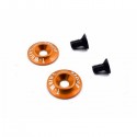 T-WORK'S - 1/10 "ORANGE" ALUMINUM WING WASHER V2 (2PCS) TO185O