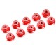 TEAM CORALLY - ALUMINIUM NYLSTOP NUT M3 FLANGED RED - 10 PCS C-31125 