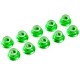 TEAM CORALLY - ALUMINIUM NYLSTOP NUT M3 FLANGED GREEN - 10 PCS C-31121