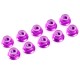 TEAM CORALLY - ALUMINIUM NYLSTOP NUT M3 FLANGED PURPLE - 10 PCS C-31122