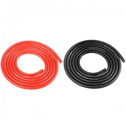 TEAM CORALLY - FIL NOIR & ROUGE 14AWG D3.5MM - 2X1M C-50122