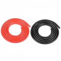 TEAM CORALLY - FIL NOIR & ROUGE 12AWG D4.5MM - 2X1M C-50112