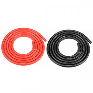 TEAM CORALLY - FIL NOIR & ROUGE 12AWG D4.5MM - 2X1M C-50112