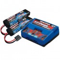 TRAXXAS - PACK CHARGEUR 2972G + 2 x LIPO 2S 7600MAH 2869X PRISE TRAXXAS 2991G