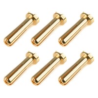 TEAM CORALLY - BULLIT CONNECTOR 4.0MM MALE SOLID TYPE GOLD PLATED - WIRE 90° - 6 PCS C-50151