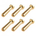 TEAM CORALLY - BULLIT CONNECTOR 4.0MM MALE SOLID TYPE GOLD PLATED - WIRE 90° - 6 PCS C-50151