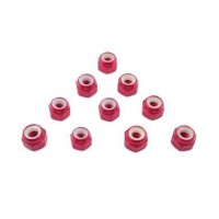 T-WORK'S - ECROU NYLSTOP M3 ALU ROUGE (10PCS) TASS-3LNR