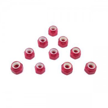 T-WORK'S - ECROU NYLSTOP M3 ALU ROUGE (10PCS) TASS-3LNR