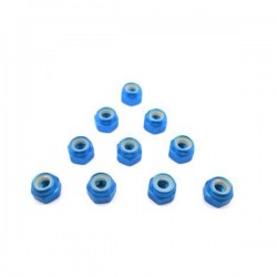 T-WORK'S - ALUMINIUM LOCK NUTS 3MM BLUE (10PCS) TASS-3LNB