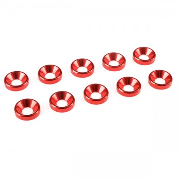 TEAM CORALLY - RONDELLE ALU FHC M4 - ROUGE - 10 PCS C-31215