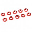 TEAM CORALLY - ALUMINIUM WASHER FOR M4 FLAT HEAD SCREWS - RED - 10 PCS C-31215