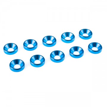 TEAM CORALLY - ALUMINIUM WASHER FOR M4 FLAT HEAD SCREWS - BLUE - 10 PCS C-31214