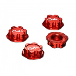 6MIK - ECROUS DE ROUE BORGNE ROUGE (4PCS) PW0100R