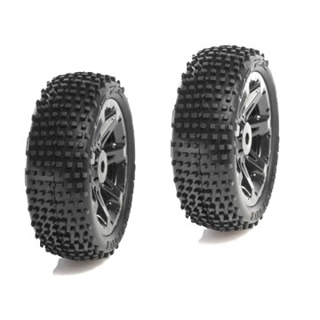 MEDIAL PRO TIRES VIPER 2.2 MOUNTED ON TITAN 2.2 BLACK WHEELS FRONT (2PCS) TRAXXAS MP-5315