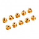 G-FORCE - ALUMINIUM NYLSTOP NUT M4 FLANGED GOLD GF-0401-040