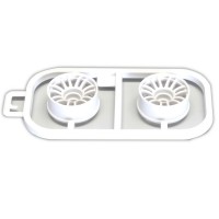 KYOSHO - WHEELS SET WHITE MINI-Z MR02-MR03 - NARROW 2.5 OFFSET (2) MZH131W-N25