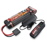 TRAXXAS - PACK CHARGEUR 2969G + 1 BATTERIE NIMH 8,4V 3000MAH 2923X LONG PRISE TRAXXAS 2983G