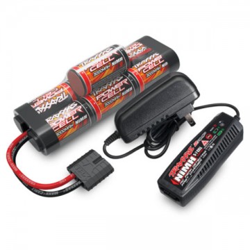 TRAXXAS - PACK CHARGEUR 2969G + 1 BATTERIE NIMH 8,4V 3000MAH 2926X PRISE TRAXXAS 2984G