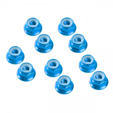 TEAM CORALLY - ECROUS NYLSTOP EPAULE ALU M4 BLEU 10 PCS C-31134