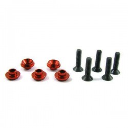 T-WORK'S - ALUMINUM SERVO WASHER RED FOR FUTABA / HITEC / KO 5PCS TA-031R