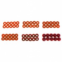 HOBBYTECH - WASHER SET AND ANODIZED ALU NUT RED (60PCS) HT-525010R