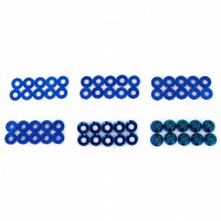 HOBBYTECH - WASHER SET AND ANODIZED ALU NUT BLUE (60PCS) HT-525010B